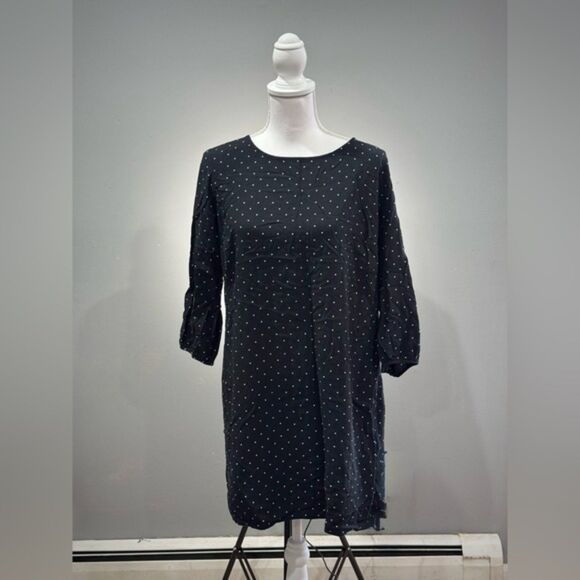 Black Old Navy Polka Dot Lightweight Dress Size L EUC - Picture 1 of 5